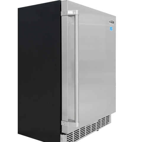 24 in. Outdoor Kitchen Stainless Steel Refrigerator 5.5 cu. ft. Capacity with Automatic defrost, Blue LED Lighting and IPX4 Rating, CSA Listed (KM-OKS-OFRC-58SS)