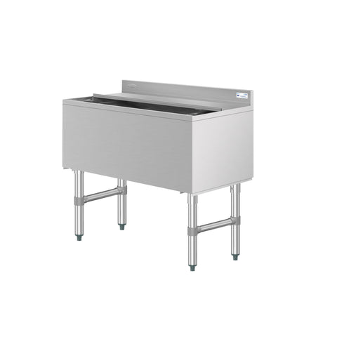 36 in. Commercial Underbar Ice Bin with Siding Lid in Stainless Steel (KM-UIB-1836)