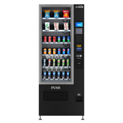 Refrigerated Snack Vending Machine with 36 Slots with Bill and Coin Acceptor in Black (KM-VMR-30-BC)