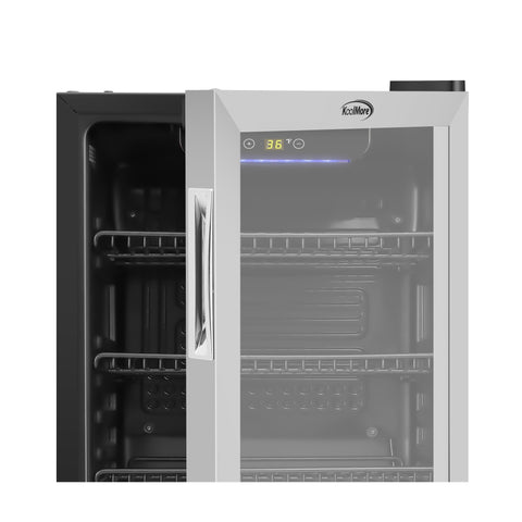 18 in. 3.2 Cu. Ft. Beverage Refrigerator Merchandiser with Stainless Steel Trim and Touch Panel For Soda, Beer or Wine (KM-BR32SS)