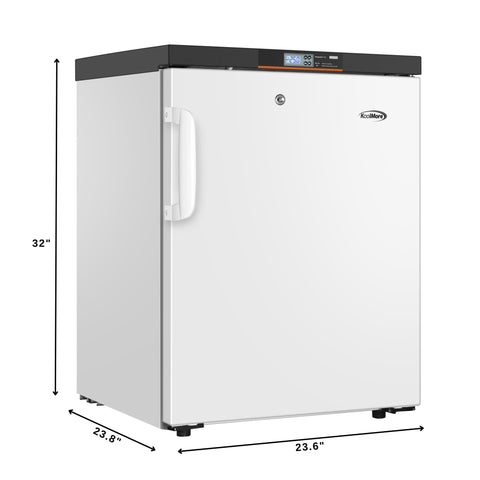 24 in. -25 C Undercounter Medical Freezer For Pharmacy / Laboratory With Dynamic Freeze, LED Display, Multi-Level Emergency Alarms, and Precise Temperature Control, 3.7 Cu. Ft. in White (KM-PHF-4C)