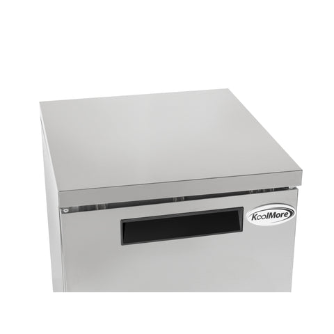 27 in. One-Door Commercial Undercounter Freezer in Stainless Steel with Casters, ETL Listed (KM-UCF-1DSS)