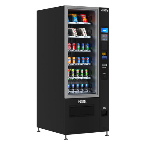 Refrigerated Snack Vending Machine with 36 Slots with Bill and Coin Acceptor in Black (KM-VMR-30-BC)