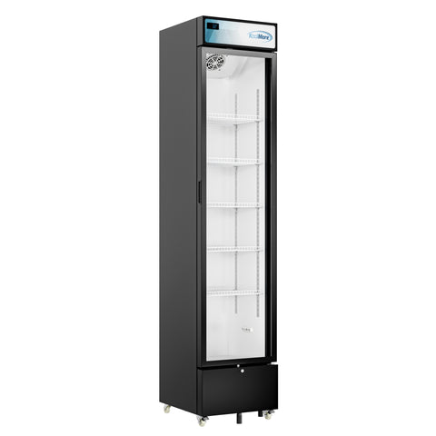 17 in. Slim Commercial Merchandiser Refrigerator 7 Cu. Ft. in Black, ETL Listed (KM-MDR-17S)