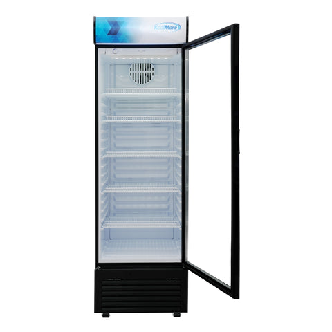 26 in. Commercial Merchandiser Refrigerator with LED Lights, 15 Cu. Ft. in Black (KM-MDR-1GD-15C)