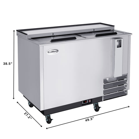 50 in. Commercial Bottle Cooler in Stainless-Steel with Built-In Opener, ETL Listed, 14 cu. ft. (KM-BOC50-SS)