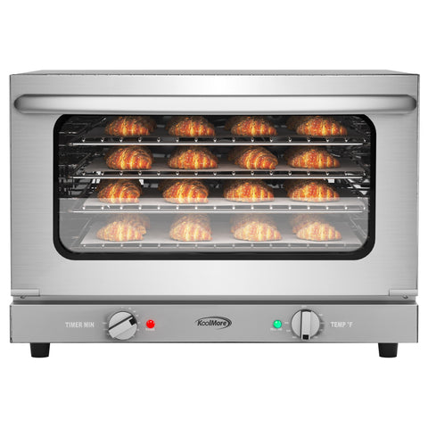 23 in. Countertop Convection Oven for Half-Size Pans with 4 Racks 1600W of Power in Stainless-Steel (KM-CTCO-15)