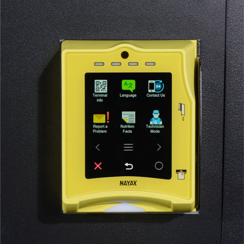 Non-Refrigerated Snack Vending Machine with 60 Slots, Credit Card Reader, Coin and Bill Acceptor, and 22 Inch Touch Screen in Black (KM-VMNT-50-BCR)