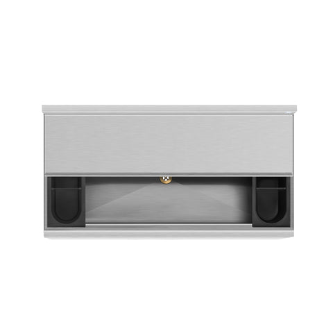 36 in. Commercial Underbar Ice Bin with Siding Lid in Stainless Steel (KM-UIB-1836)