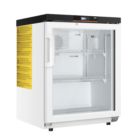 Commercial 4.5 cu. ft. Countertop Medical Pharmacy Refrigerator with Emergency Backup Battery and Alarm in White, UL Listed (KM-PHR-45C)