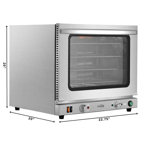 23 in. Countertop Convection Oven for Half-Size Pans with 4 Racks 2800W of Power and Steam Injection, 240V in Stainless-Steel (KM-CTCO-23STI)