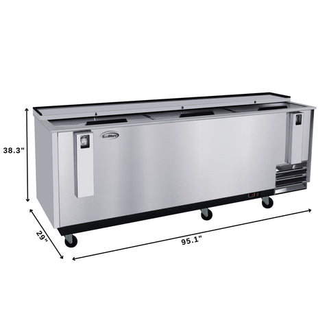 95 in. Commercial Bottle Cooler in Stainless-Steel with Built-In Opener, ETL Listed, 30 cu. ft. (KM-BOC95-SS)