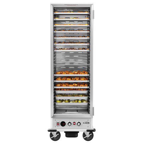 33 in. Commercial Insulated Heated Holding/Proofing Cabinet with Glass Door and 36-Pan Capacity in Silver (KM-CHP36-SIGL)