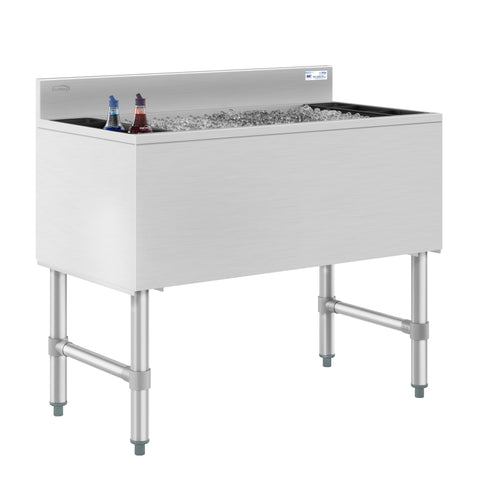 36 in. Commercial Underbar Ice Bin with Siding Lid in Stainless Steel (KM-UIB-1836)