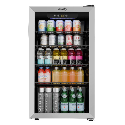 18 in. 3.2 Cu. Ft. Beverage Refrigerator Merchandiser with Stainless Steel Trim and Touch Panel For Soda, Beer or Wine (KM-BR32SS)