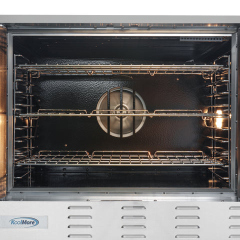 38 in. Full Size Single Deck Commercial Natural Gas Convection Oven 54,000 BTU With Casters (KM-CCO54-NGC)
