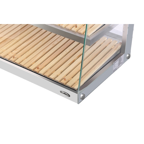 40 in. Glass Countertop Dry Bakery Display Case with Two Shelves and Bamboo Trays (DC-53C-B)