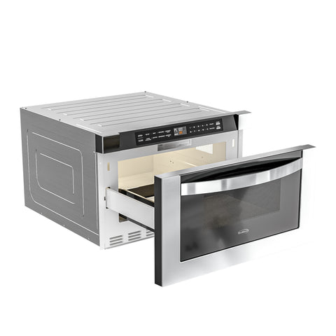 24 in. Stainless-Steel Microwave Drawer, Wall-Mounted with Flat Bottom,1.2 Cu. Ft. KM-MD-1SS