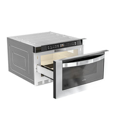 24 in. Stainless-Steel Microwave Drawer with Oven, Wall-Mounted with Flat Bottom,1.2 Cu. Ft. KM-MD-1SS