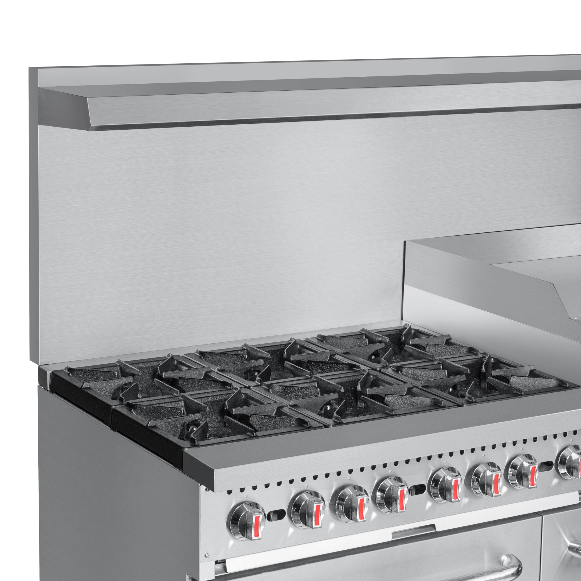 60 in. 6 Burner Commercial Natural Gas Range with 24 in. Griddle and B ...