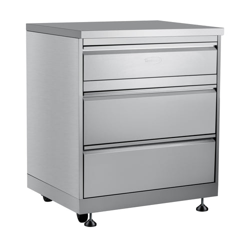 32 in. Stainless-Steel Outdoor Kitchen Cabinet with Three Drawers (KM-OKS-CAB3)