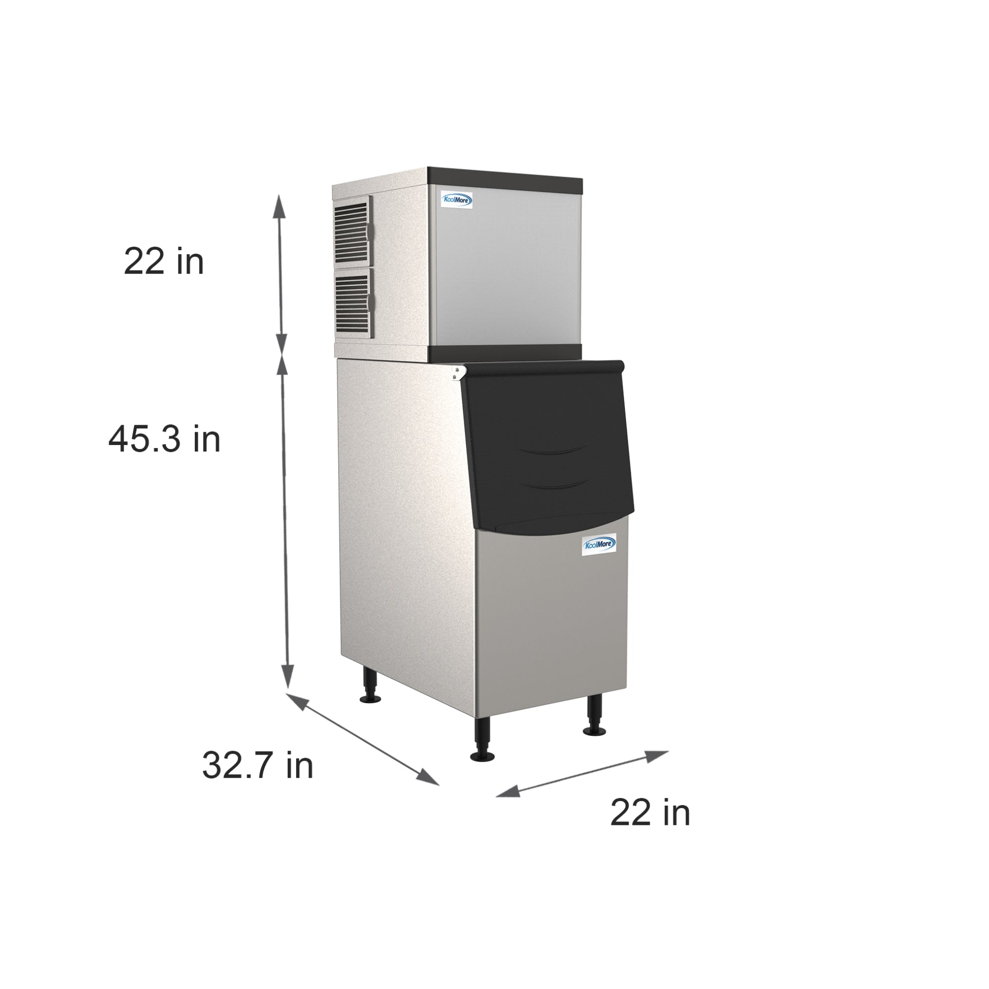 33 in. Stainless-Steel Air Cooled Commercial Modular Ice Maker, Full C ...