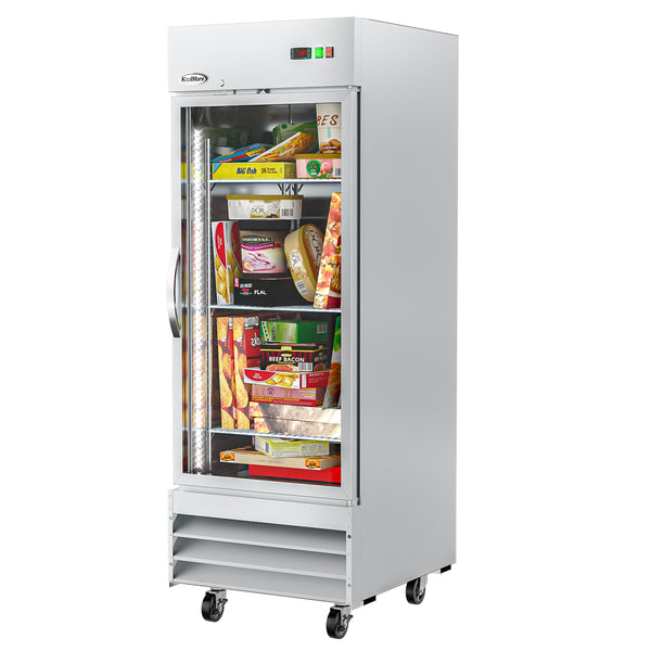 29 in. One Glass Door Reach-In Freezer 23 cu ft. RIF-1D-GD. – Koolmore