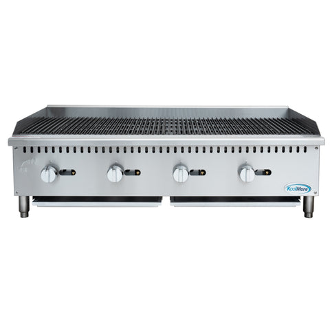 48 in. Commercial 4-Burner Natural Gas Charbroiler with 120,000 BTU in Stainless-Steel KM-GCB4-48M)