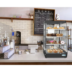 16 in. Commercial Glass Bakery Display Case, Self Service Pastry Case with LED lighting and Rear Door, 2.7 cu. ft. DC-3CB.