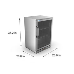 24 in. One-Door Back Bar Refrigerator - 4.1 Cu Ft. BC-1DSW-SS