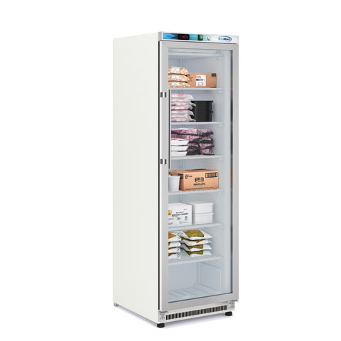 12 Cu. ft. Commercial Freezer with Glass Door in White - Manual Defrost (KM-FMD12WGD)