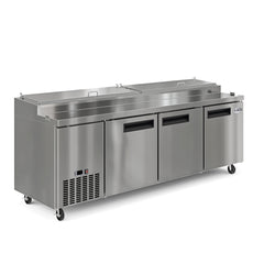 92 In. Three Door Commercial Pizza Prep Refrigerator in Stainless-Steel (KM-RPPS-3DSS)