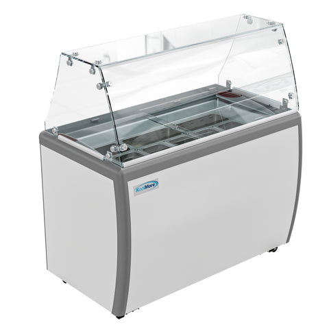 50 in. Gelato Dipping Cabinet Display Freezer with Sliding Glass Door and Sneeze Guard 13 cu. ft. KM-GDC-49SD-FG