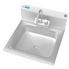 17 in. Stainless Steel Commercial Hand Sink with Gooseneck Faucet, Bowl Size 14" x 10" x 5" - SH17-4GNF.