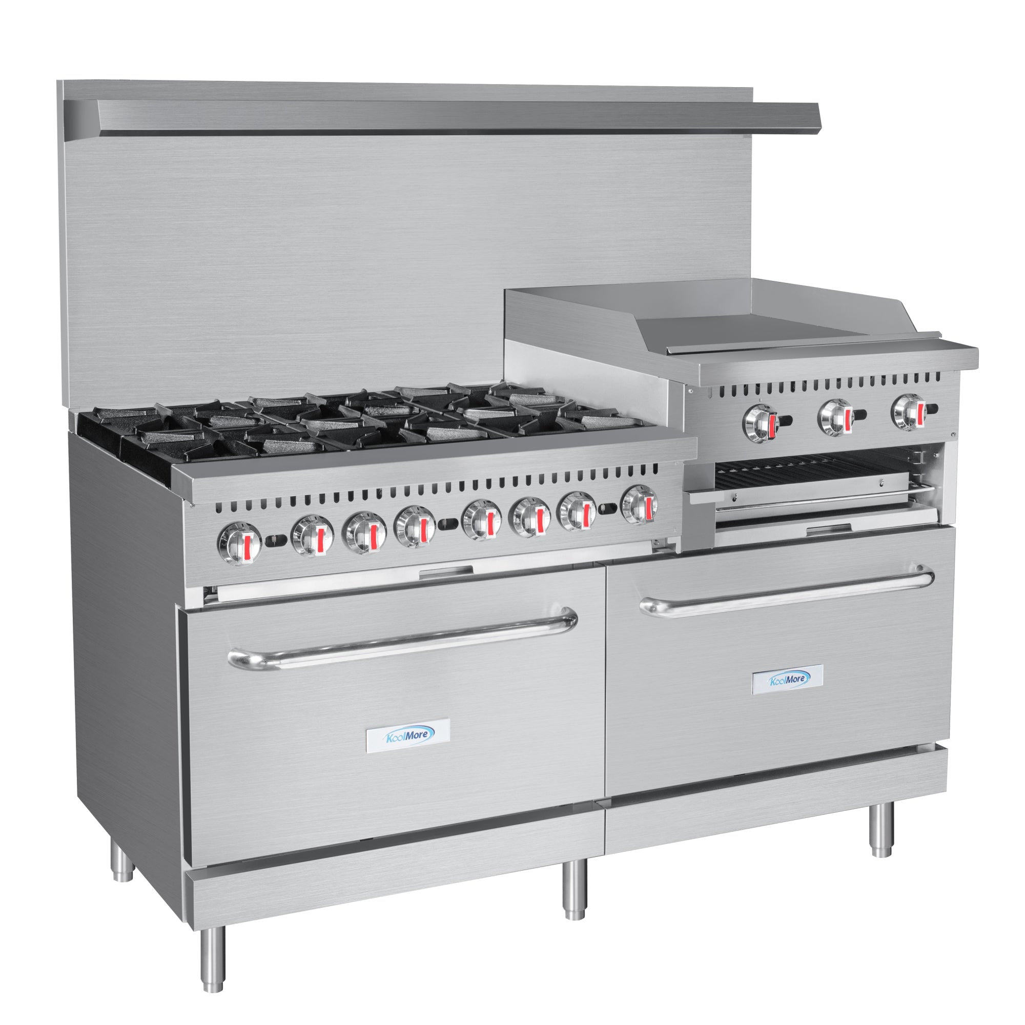 36 in. 2 Burner Commercial Natural GAS Range with 24 in. Griddle in Stainless-Steel (KM-CRG36-NG) Koolmore