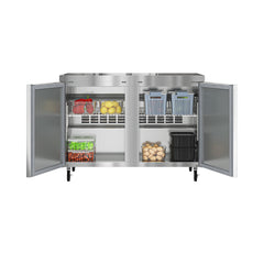 48 in. Two Door Commercial Undercounter Refrigerator in Stainless-Steel 11 cu. ft. (KM-UCR-2DSS)