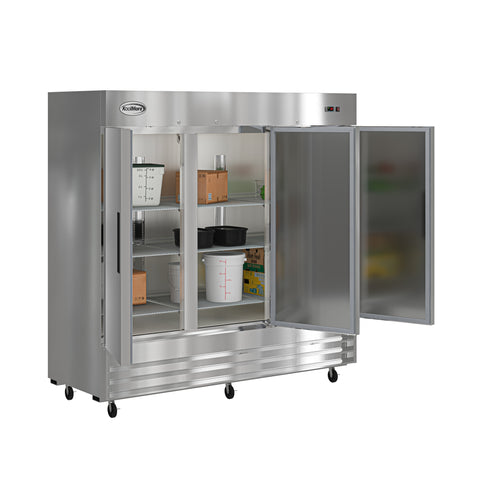 80 in. Three Door Commercial Reach In Refrigerator 72 cu. ft. (RIR-3D-SS)