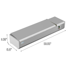 59 in. Six Pan Refrigerated Countertop Condiment Prep Station - SCDC-6P-SSL