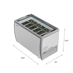 50 in. Gelato Dipping Cabinet Display Freezer with Sliding Glass Door, 13 cu. ft. KM-GDC-49SD