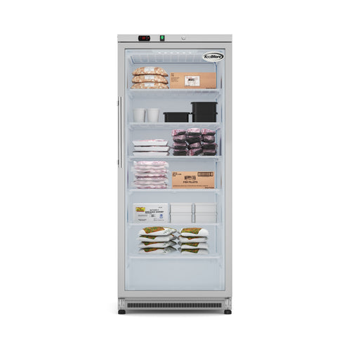 21 Cu. Ft. Commercial Freezer with Glass Door in Stainless Steel - Manual Defrost (KM-FMD20SGD)