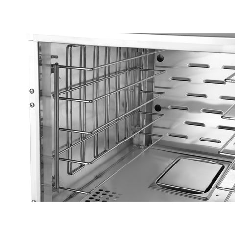 33 in. Commercial Half Size Non-Insulated 12-Pan Holding Cabinet with Wire Racks and Solid Dutch Doors in Silver (KM-CHP12-WNGL)
