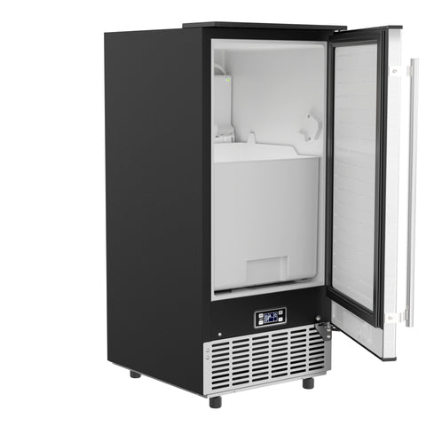 KoolMore 265-lb Drop-down Door Built-In For Commercial Use Cubed Ice Maker  (Black/Stainless Steel) in the Ice Makers department at