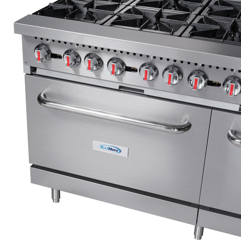 60 in. 6 Burner Commercial LP Range with 24 in. Griddle in Stainless-Steel (KM-CRG60-LP)