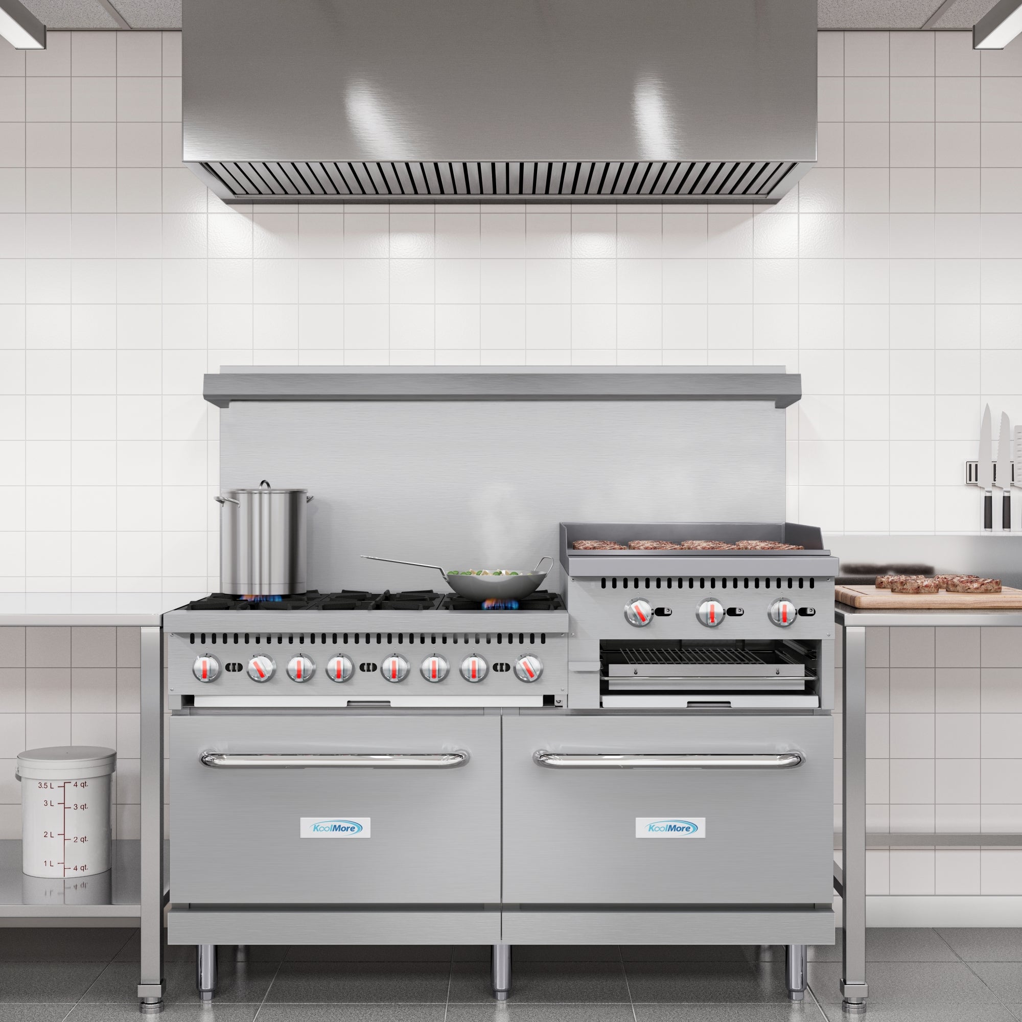 Range Griddle 60 in. Commercial LP Range with 24 in. Griddle and Broiler in Stainles ...
