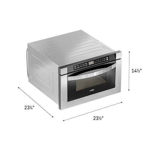 24 in. Stainless-Steel Microwave Drawer, Wall-Mounted with Flat Bottom,1.2 Cu. Ft. KM-MD-1SS