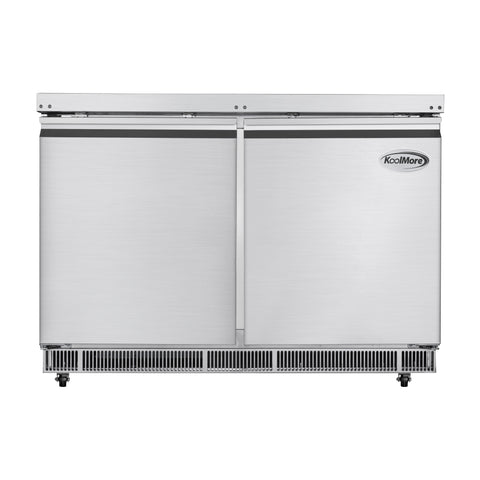 48 in. Commercial Refrigerated Prep Station Cold Table, Stainless-Steel Refrigerator with 9 Pan Storage with Cover and Two Adjustable Shelves, ETL Listed