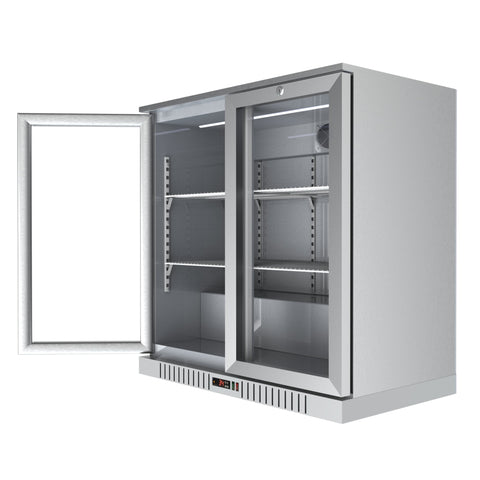 35 in. Two-Door Back Bar Refrigerator - 7.4 Cu Ft. BC-2DSW-SS