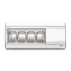 46 in. Glass Sushi Countertop Display Refrigerator with 4 Stainless Steel Trays in White (KM-SR46-WH)