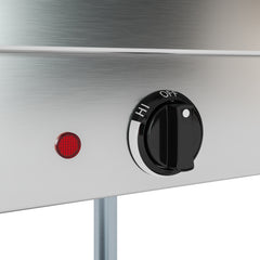 Four Pan Open Well Electric Steam Table with Undershelf and Sneeze-Guard, KM-OWS-4SG.