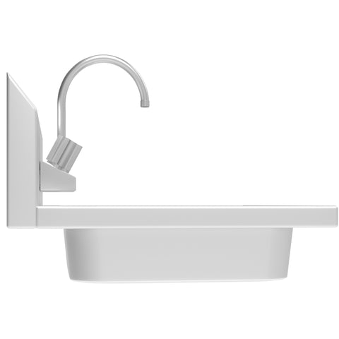 17 in. Stainless Steel Commercial Hand Sink with Gooseneck Faucet, Bowl Size 14" x 10" x 5" - SH17-4GNF.